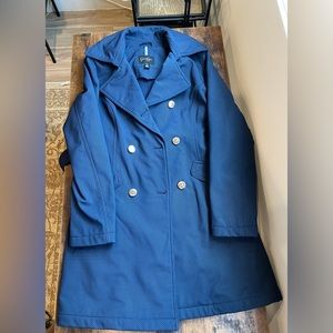 Navy blue Jessica Simpson raincoat with hood. Very rarely worn.